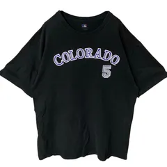 XL オーバーサイズ ビッグプリント チームロゴ コロラドロッキーズ メジャーリーグ ベースボール ブラック 黒 Tシャツ レディース ユニセックス メンズ 古着 半袖 CHM