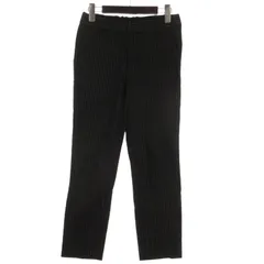ミッシェルクラン MICHEL KLEIN パンツ ストライプ ブラック 38 ■GY14