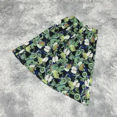 【MURUA】ひざ丈フレアスカート ウエストゴム (2) 個性的 レトロ