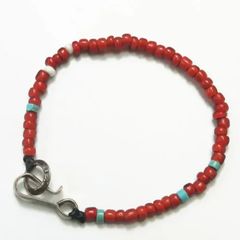 SAAD ビーズブレスレット シルバー925 レッド ブルー 約19cm - メルカリ
