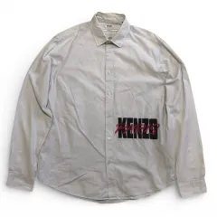 KENZO　ケンゾー　長袖シャツ　ライトグレー　サイズL　CASUAL FIT　ロゴ　コットン　ERCタグ　F955CH4051JDのサムネイル
