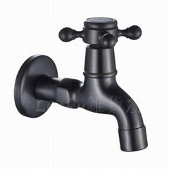 新品未使用 カクダイ 万能ホーム双口水栓 マットブラック クロス