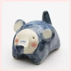 （３Ｐセット）美濃焼　手作り　ころんとアニマル箸置き（ミニ置物）／ゾウ　※陶器,和,日本,民芸,工芸,かわいい,可愛い,レトロモダン,小物,バリエーション,動物,シリーズ,伝統　◎2セット目以上大幅値引き対象商品♪