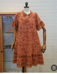 新品 S M フリル シフォン Aライン ONE PIECE サースデーアイランド