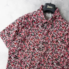 極美品 le coq sportif ルコック スポルティフ 半袖 ポロシャツ メンズ LL 赤 総柄 スポーツ 吸汗速乾 ストレッチ 機能性 ゴルフウェア