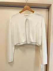 M7  【未使用品】セルフォード  CELFORD  トップス  フリーサイズ  ホワイト 白  ショート丈カーディガン  ボレロライク 定価税込￥14,300