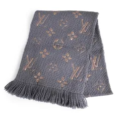 ルイ ヴィトン Ｍ70467 エシャルプ ロゴマニア シャイン ウール シルク ポリエステル グリ グレー マフラー ストール LOUIS VUITTON（中古）