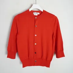 美品19SS COMME des GARCONS COMME des GARCONSコムデ ギャルソン コムコム ニット カーディガン ノーカラー RC-N513 AD2018 XS 赤1281Q♪のサムネイル