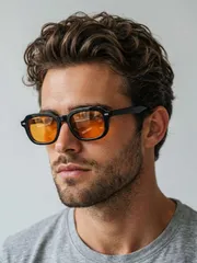 アクセサリー メンズ アイアクセサリー 1ペア メンズ ブラック スクエア フレーム ミニマリスト 無地 パーソナライズ ストリートスタイル ヴィンテージ ファッション メガネ