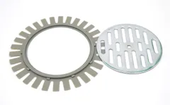 【人気商品】排水部品 浴室排水溝 目皿セット 防臭 ステンレス 防虫 105mm バスナフローレ 排水目皿 バスナアルティ 目皿ベース バスナリアルデザイン あんから用 使用可能 フクビ (目皿ベース＋目皿)