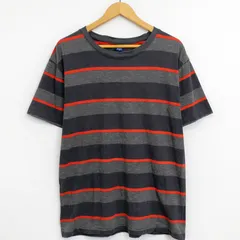 90s GAP ボーダー Tシャツ 古着 VINTAGE オールドギャップ 半袖 クルーネック M グレー系 C502