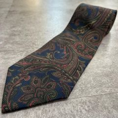 【DAKS】ダックス ペイズリー柄ネクタイ ペイズリーモチーフ シルク100% メンズ 日本製 ネイビー 紺色 総柄 ビジネスネクタイ ブランドネクタイ フォーマルネクタイ ペイズリーデザイン