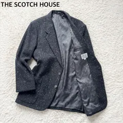 THE SCOTCH HOUSE ザスコッチハウス  ツイードテーラードジャケット 総裏地 ネップ ツイード チャコールグレー メンズ Lサイズ ウール ナイロン 三陽商会 ビジカジ   裏地ペイズリー柄のサムネイル