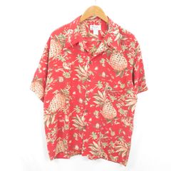 AVANTI パイナップル柄 シルク アロハ ハワイアンシャツ