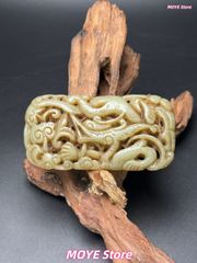 中国古美術.古蔵品.古和田玉佩.渦竜紋.純手彫り.装身具.古代アクセサリー.根付.中国骨董gd0616