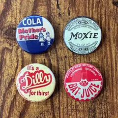 【缶バッジ】4種セット JUICE等 USヴィンテージ風 アメリカン雑貨 缶バッチ