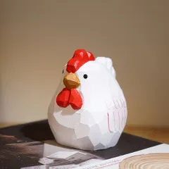 オブジェ 置物 ニワトリ 鶏 雄鶏 可愛い インテリア リビング ダイニング 玄関 寝室 装飾 オーナメント 木製 プレゼント ギフト オシャレ 可愛い 癒しグッズ ミニサイズ