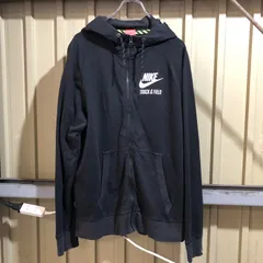 2233 NIKE ジップアップパーカー ブラック L ナイキ スウェット フルジップ ワンポイント プリントロゴ 古着卸 アメリカ仕入