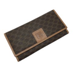 美品】CELINE セリーヌ 長財布 マカダム柄 トリオンフ ブラック 黒