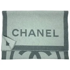 CHANEL シャネル ココマーク 大判 グレー カシミア/シルク ストール ショール