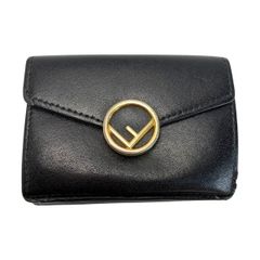 美品✨】FENDI エフイズ レザー 三つ折り コンパクトウォレット 黒 
