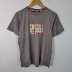 CHAPS チャップス Tシャツ ロゴプリント チェック柄 アースカラー ブラウン Mサイズ メンズ 古着 アメカジ ストリート
