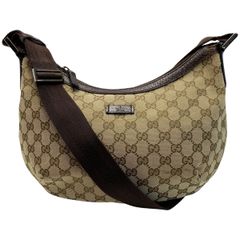 ✨美品✨GUCCI GGキャンバス ショルダーバッグ ハーフムーン - メルカリ