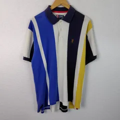 90s CHAPS RALPH LAUREN チャップス ラルフローレン ポロシャツ ストライプ マルチカラー Lサイズ メンズ 古着 ストリート アメカジ