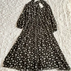 ユニクロ　UNIQLO シフォンプリーツワンピース　七分袖　JOY OF PRINT 花柄　L 新品