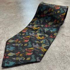 【銀座田屋】アニマル柄ネクタイ 動物モチーフ シルク100% メンズ 日本製 ブラック 黒色 マルチカラー 総柄 ビジネスネクタイ ブランドネクタイ フォーマルネクタイ アニマルデザイン