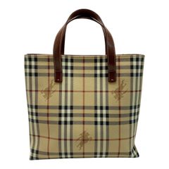 Burberry ハンドバッグ 希少ブルー チェック柄 保存袋 紙タグ付き