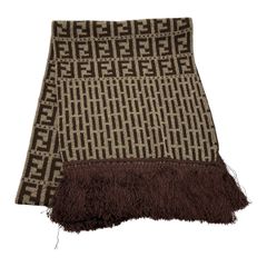 FENDI フェンディ ズッカ ストール マフラー ウール イタリア製 タグ付