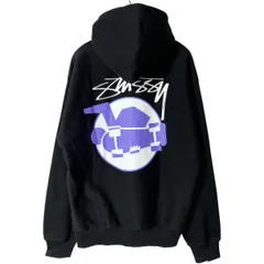 stussy ステューシー 両面ロゴ スケートマン スウェットパーカー ブラック SIZE XL