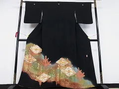 MP-00401 豪華黒留袖　作家物　双鶴松文　暈し染め　金彩