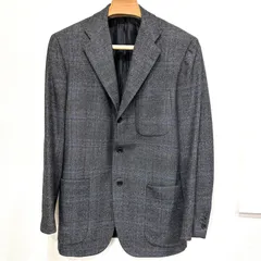 【楠本質店/元住吉】キートン　KITON　テーラード　ジャケット　グレー×ブルー　サイズ：48　ウール100％　メンズ　ブレザー　イタリア製のサムネイル
