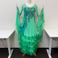社交ダンス ラテンドレス ターコイズブルー フリル - メルカリ