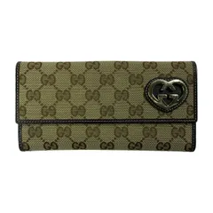GUCCI グッチ LOVELY GGキャンバス キャンバス×レザー 245723 長財布 レディース