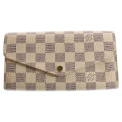 LOUIS VUITTON (ルイヴィトン) ダミエアズール ポルトフォイユ サラ PVCコーティングキャンバス ロングウォレット 長財布 ホワイト N63208 ICタイプ