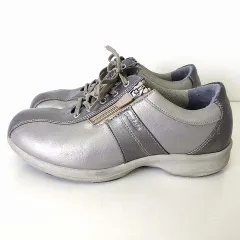 アシックス asics ペダラ pedara ウォーキングシューズ スニーカー サイドジップ 幅広ワイズ 23.0cm 4E シルバー グレー くつ 靴 シューズ