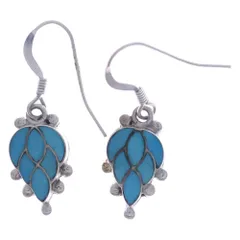 INDIAN JEWELRY (インディアンジュエリー) ズニ族 FSH作 ターコイズ付きピアス シルバー