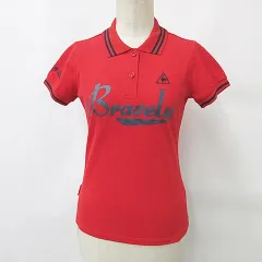ルコックスポルティフ le coq sportif ゴルフ ポロシャツ 半袖 刺繍 プリント ロゴ  赤 紺 レッド ネイビー S