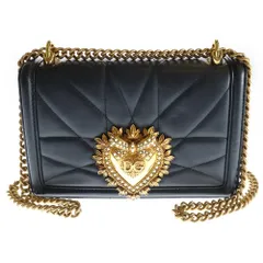 DOLCE & GABBANA (ドルチェアンドガッバーナ) ディヴォーション ショルダーバッグ ブラック ゴールド金具 レザーのサムネイル