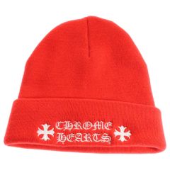 新品未使用】Chrome Hearts クロムハーツ ビーニー 赤 - メルカリ