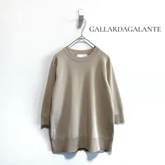 GALLARDAGALANTE アイシーコットン ハーフプルオーバー ガリャルダガランテ ベージュ系 半袖ニット フリーサイズ サマーニット 大人カジュアル
