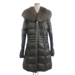 ヘルノ HERNO ダウンコート ナイロン フルジップ ロング丈 ファー付き グレー系 48