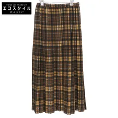 IENA イエナ 美品 チェック プリーツスカート レディース ブラウン 36 36