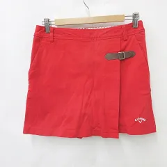 キャロウェイ CALLAWAY ゴルフ キュロット パンツ ラップ オーバースカート ストレッチ ドット 赤 レッド L