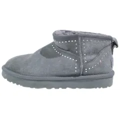 UGG (アグ) Classic Ultra Mini Bling クラシック ウルトラ ミニ ブリング ラインストーン スエードレザー ボアライニング ショートブール シューズ グレー 1119871