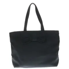 PRADA (プラダ) リボンモチーフ トートバッグ ハンドバッグ ブラック ナイロン 1BG028 ゴールド金具