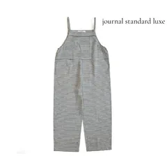 journal standard luxe ジャーナルスタンダードラックス リネンボーダーサロペット オーバーオール 麻 コットン サロペットパンツ ナチュラル 日本製のサムネイル